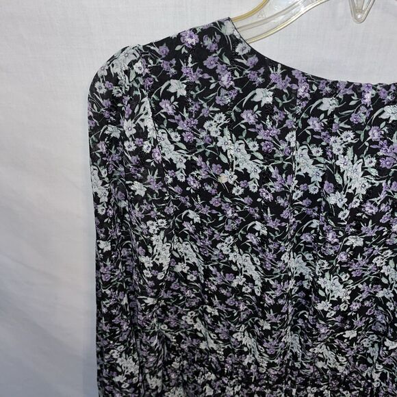 Skies Are Blue Women’s MIDI Dress Size Med Black Floral Going Out Party Church - Picture 11 of 12